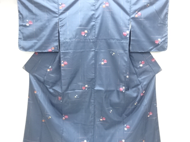 JAPANESE KIMONO / TSUMUGI / ENSEMBLE / UNUSED / WOVEN FLOWER
